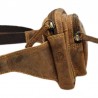 SAC BANANE CEINTURE cuir vintage veritable deux poches