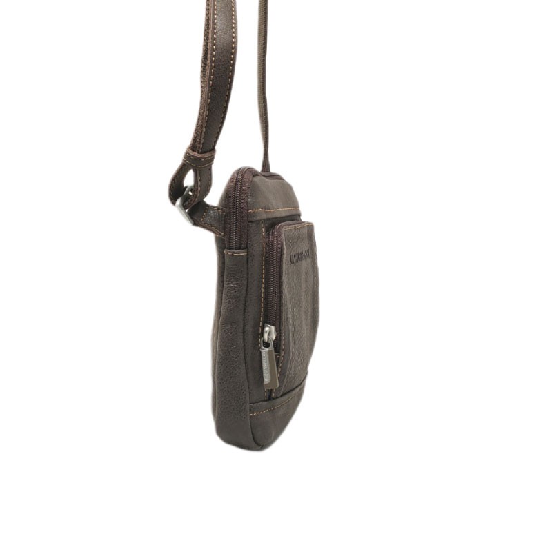 Arthur&Aston sacoche plate Homme 621036 choco coté