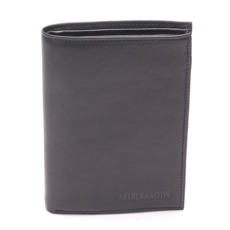 ARTHUR&ASTON Grand portefeuille 2 volets Cuir  noir face