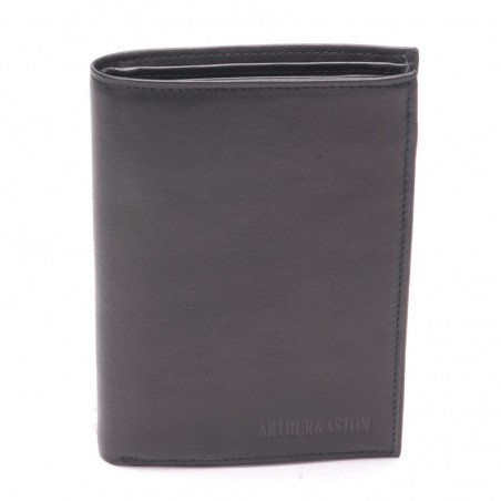 ARTHUR&ASTON Grand portefeuille 2 volets Cuir  noir face