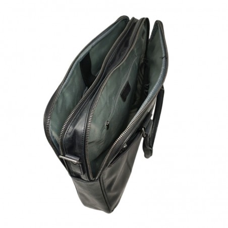 HEN8380 Sacoche en cuir pour ordinateur noir dessus