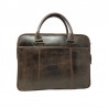 HEN8380 Sacoche en cuir pour ordinateur marron foncé dos