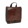 trousse de toilette a suspendre tony perotti cuir marron face