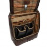 trousse de toilette a suspendre tony perotti cuir marron ouvert